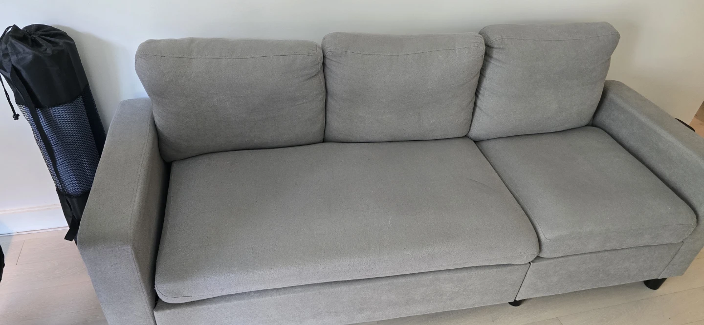 Gray 3-Seater Sofa with Chaise