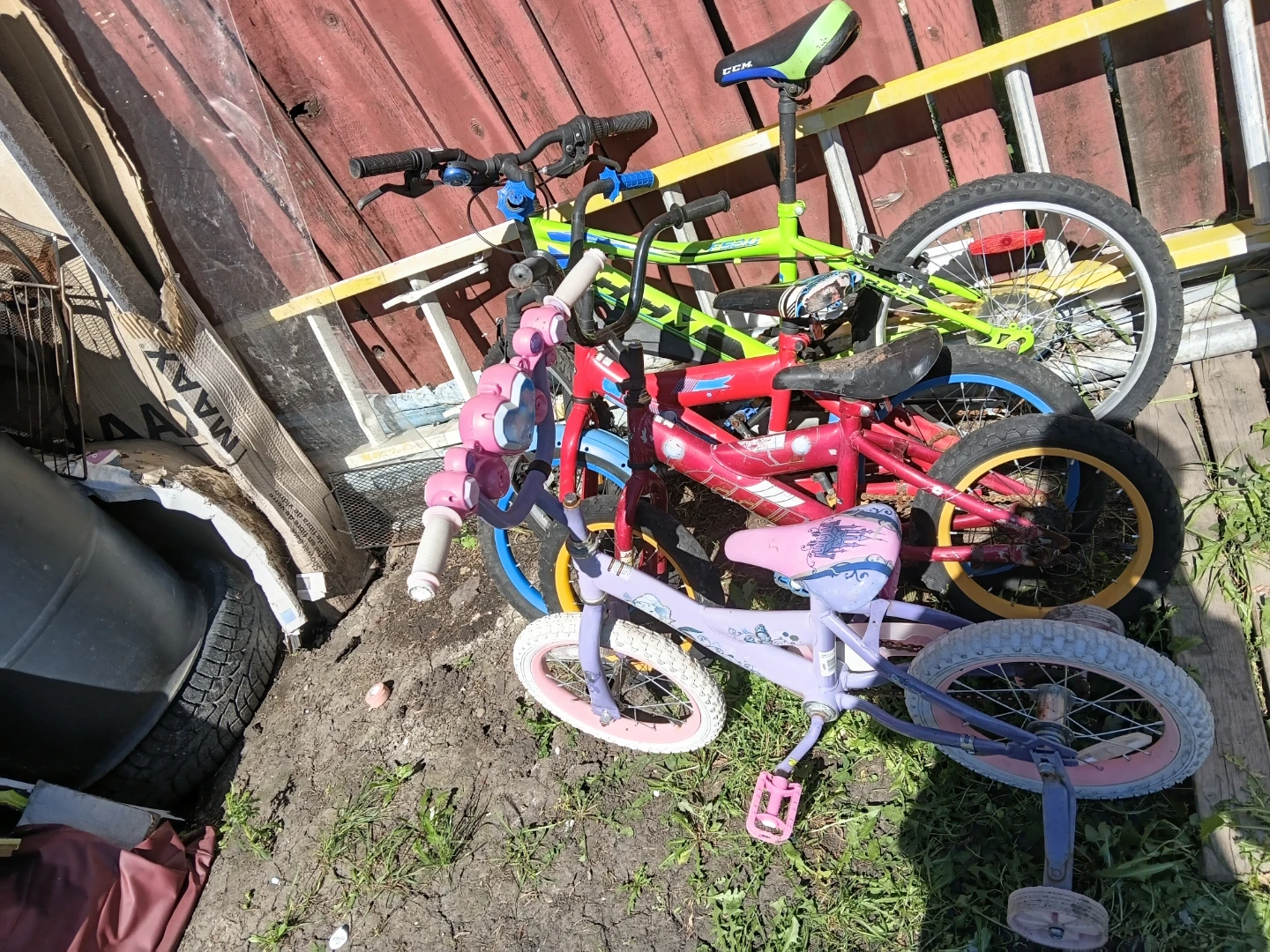 Kids' Bikes - Purple, Pink, and Green