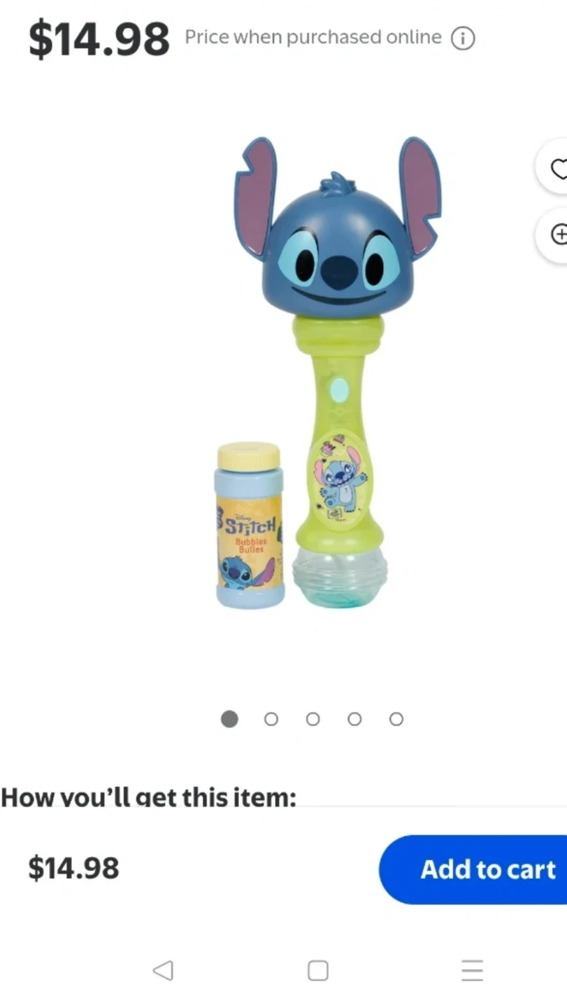 Disney Stitch Bubble Machine with Bubble Solution