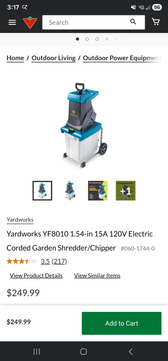 Yardworks Electric Garden Shredder/Chipper