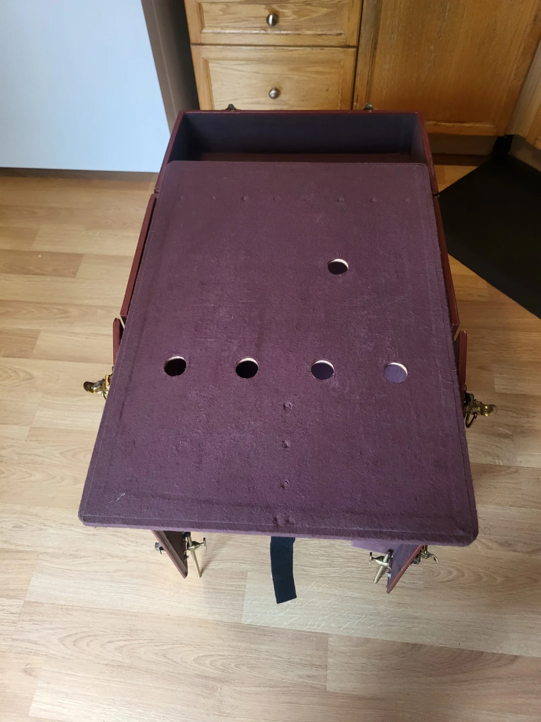 Vintage Burgundy Travel Bar Case with Wheels - photo 3