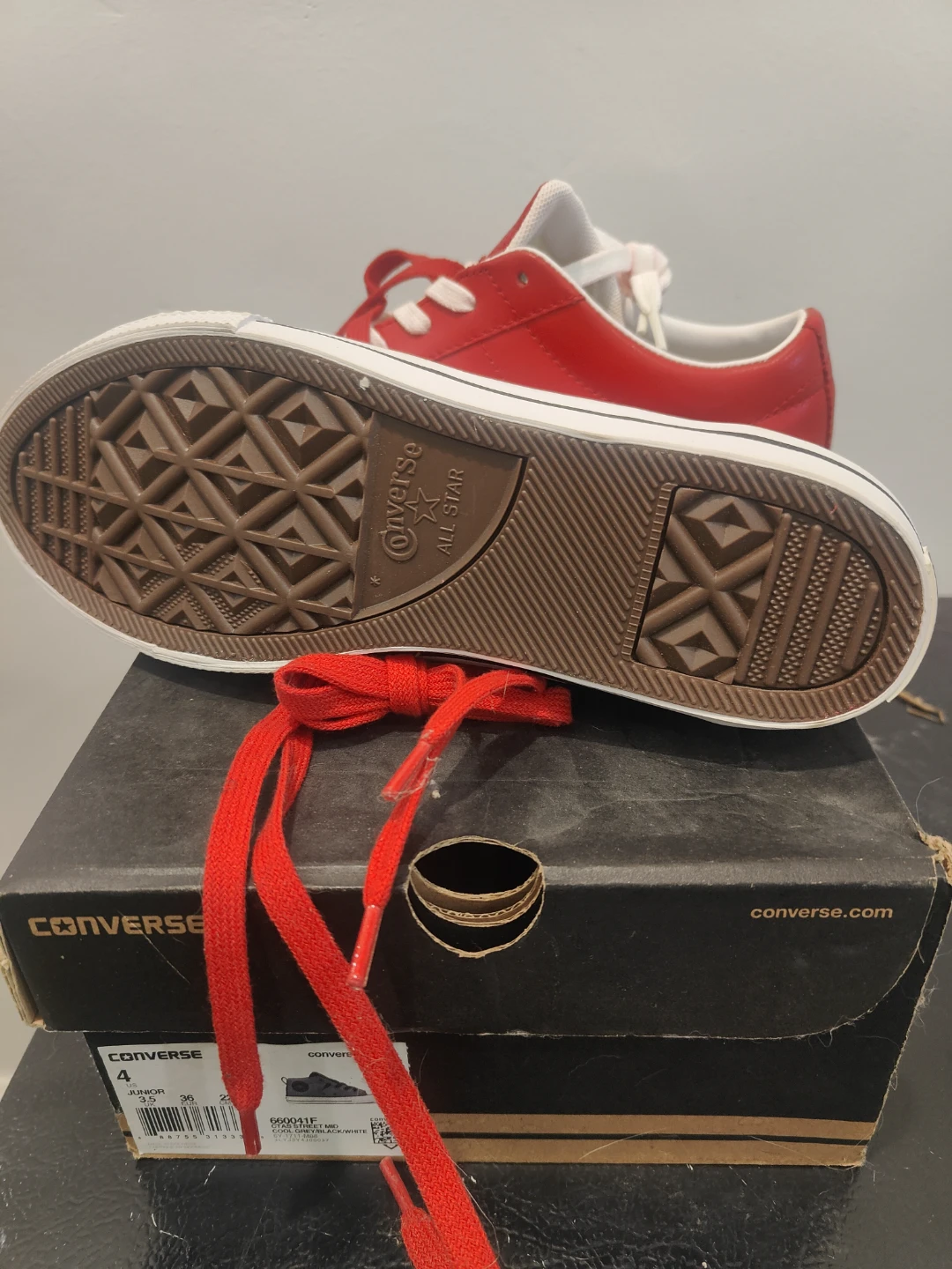 Converse One Star Red Leather Sneakers - photo 2