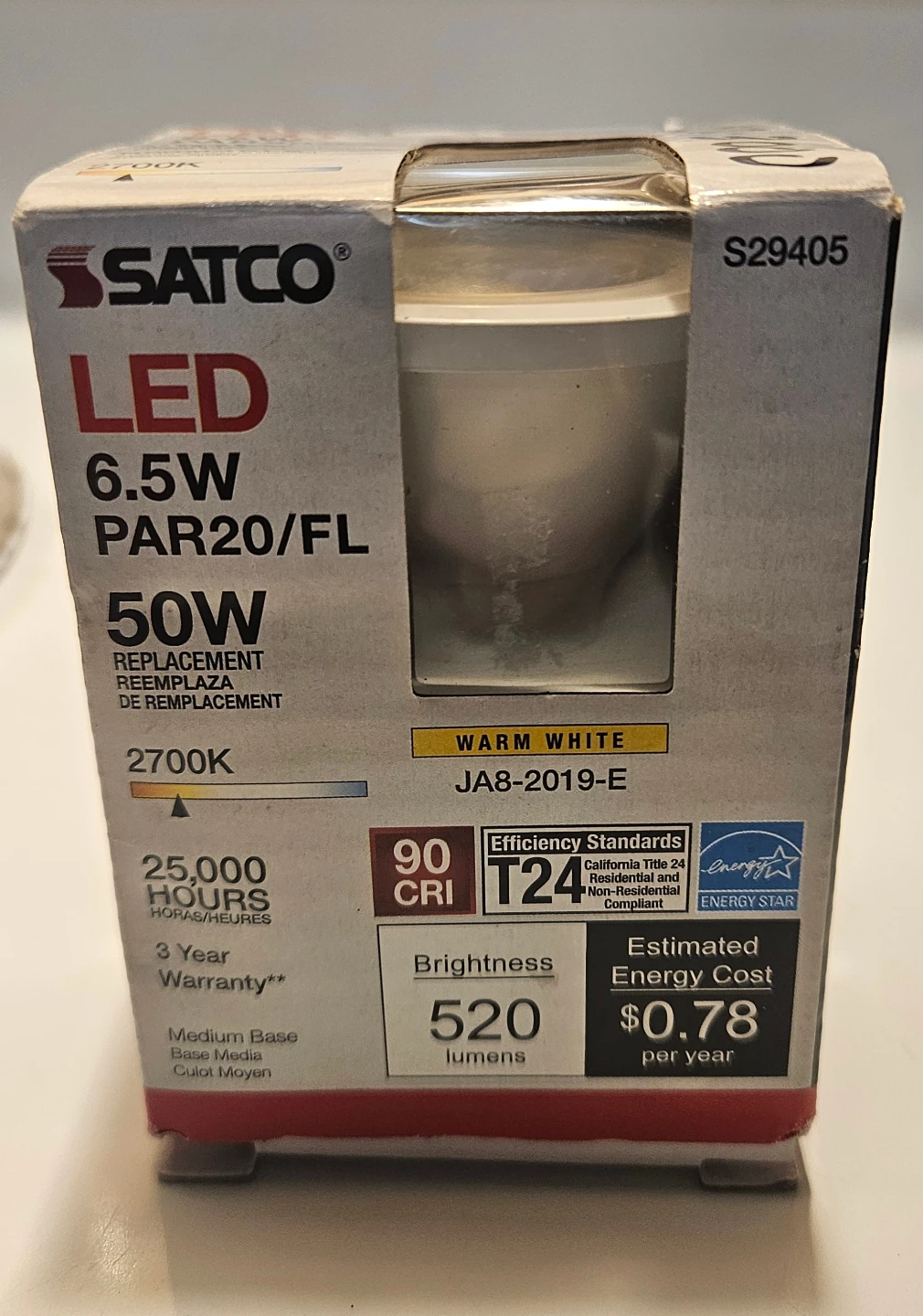 Satco LED 6.5W PAR20/FL Light Bulb