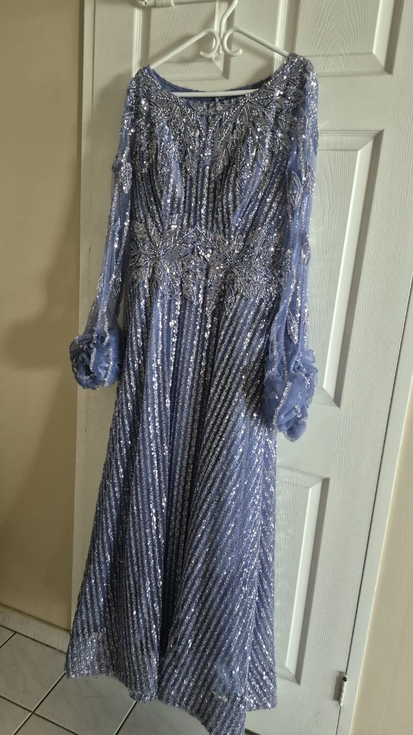 Beaded Long Sleeve Maxi Dress - photo 2