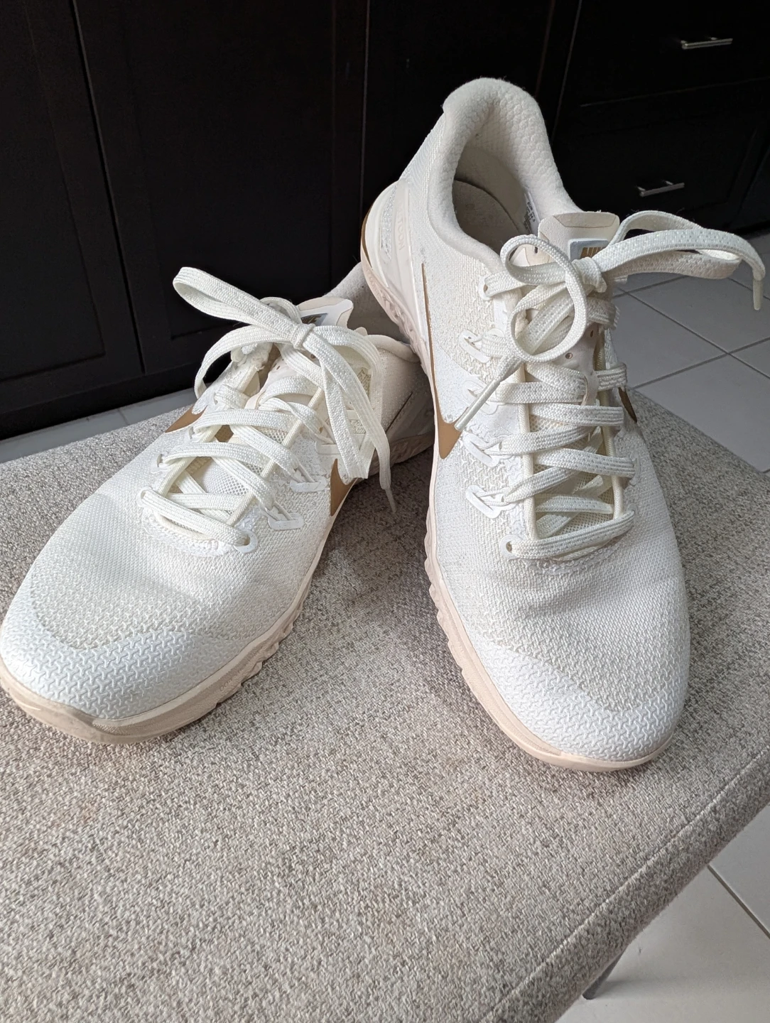 Nike Metcon White Gold Training Shoes