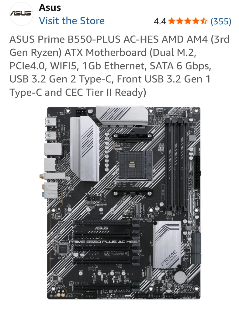 Asus Prime B550 & Ryzen 5 5500