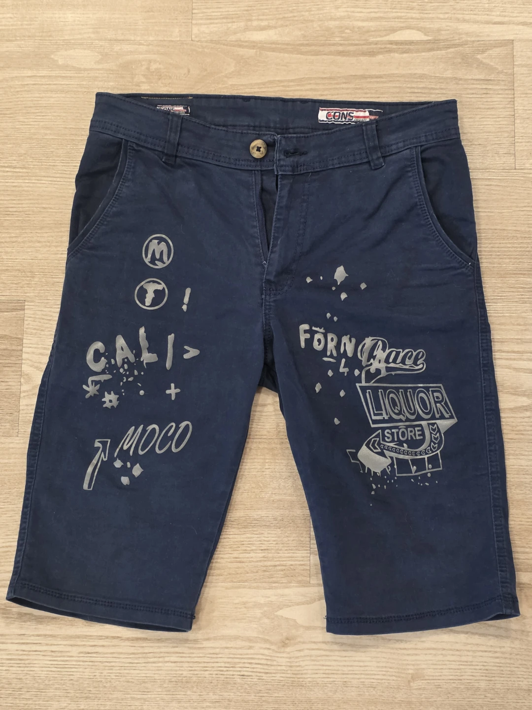 CONS Navy Blue Graphic Shorts