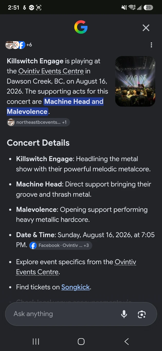 Killswitch concert tickets 150 for both row 11