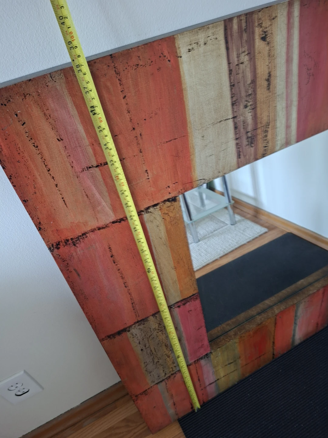 Pier 1 Abstract Painted Square Wall Mirror - photo 3