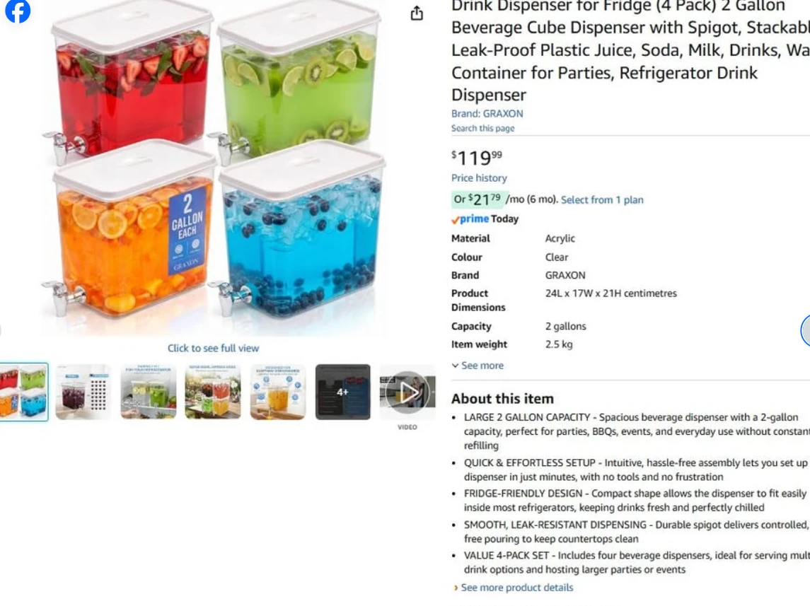 2 Gallon Beverage Dispensers with Spigot 4 Pack - photo 2