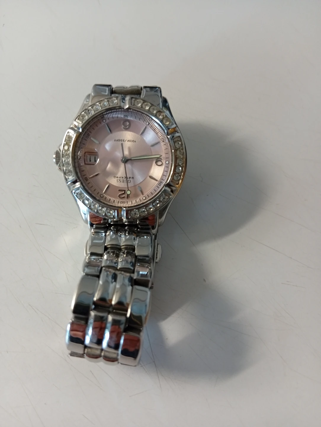 Guess Women's Watch - Pink Dial, Crystal Bezel