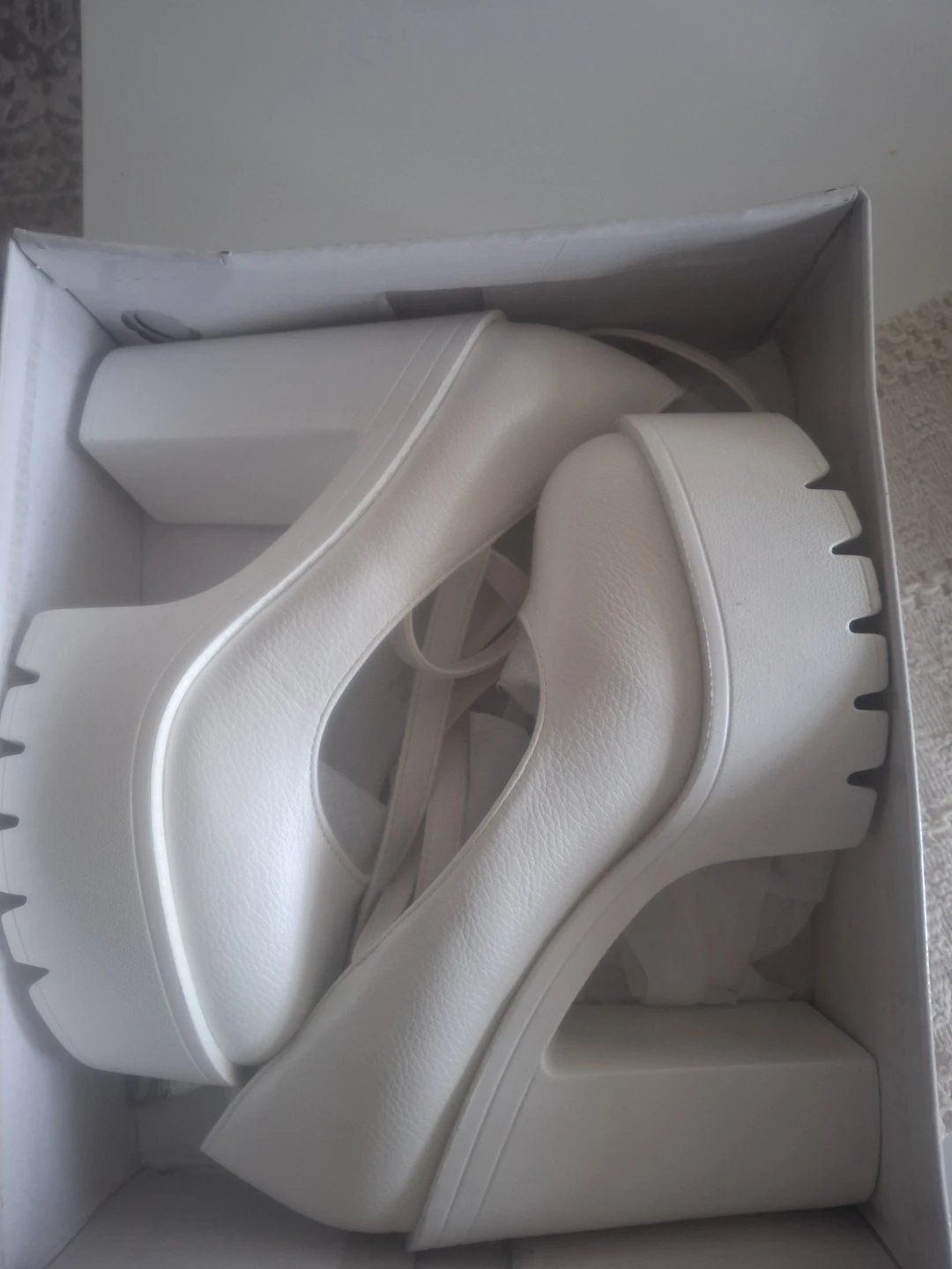 White Platform Mary Jane Heels