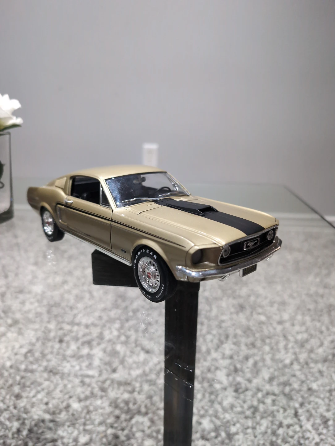 1969 Ford Mustang "GT" Gold Diecast Model Car