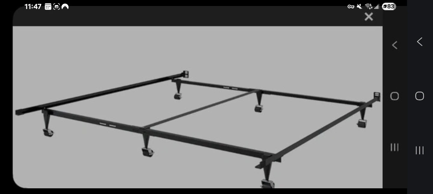 King sized Metal Bed Frame with Wheels - photo 2
