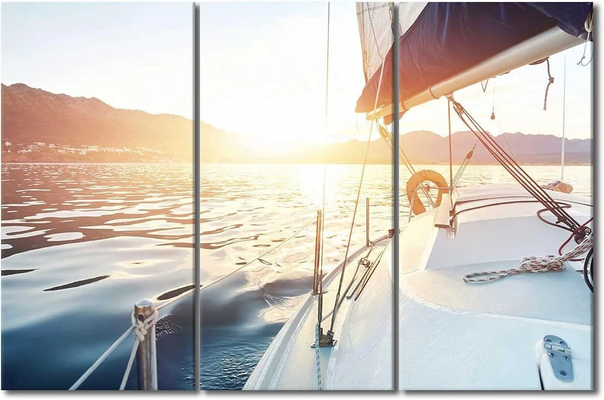 Sailboat Canvas Wall Art Set 3 panels - photo 2