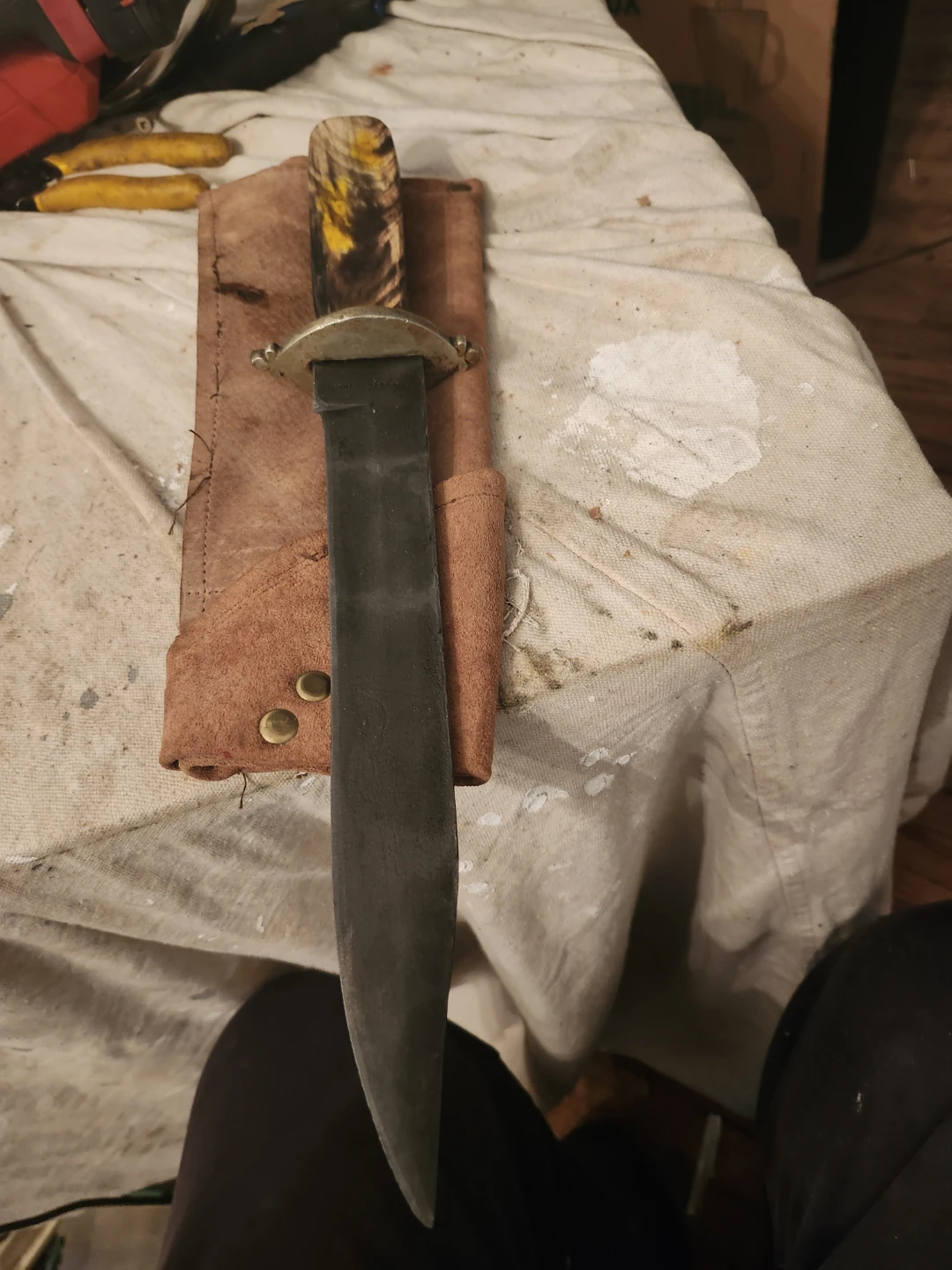 Custom Bowie Knife with Leather Sheath - photo 3