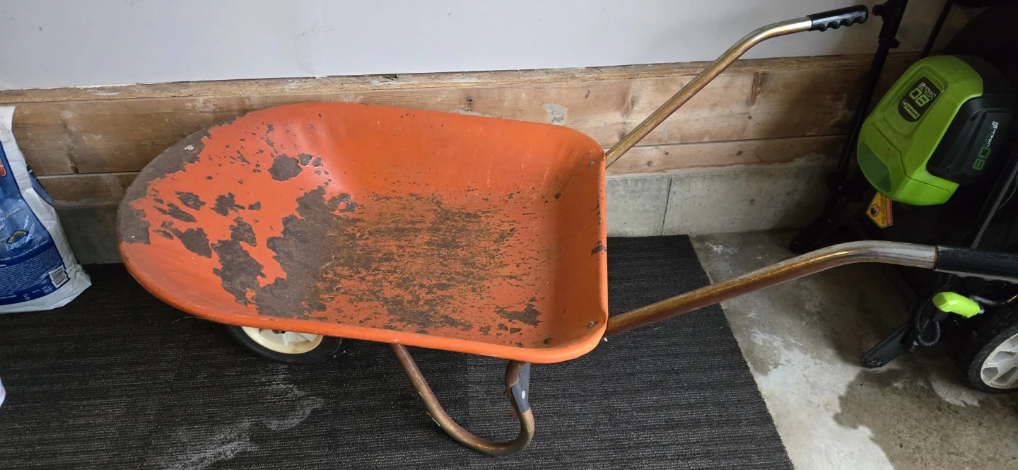 Orange Metal Wheelbarrow - photo 2