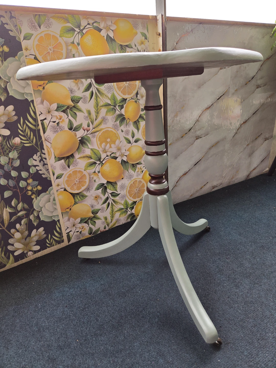 Light Blue Accent/Side Table on wheels - photo 2