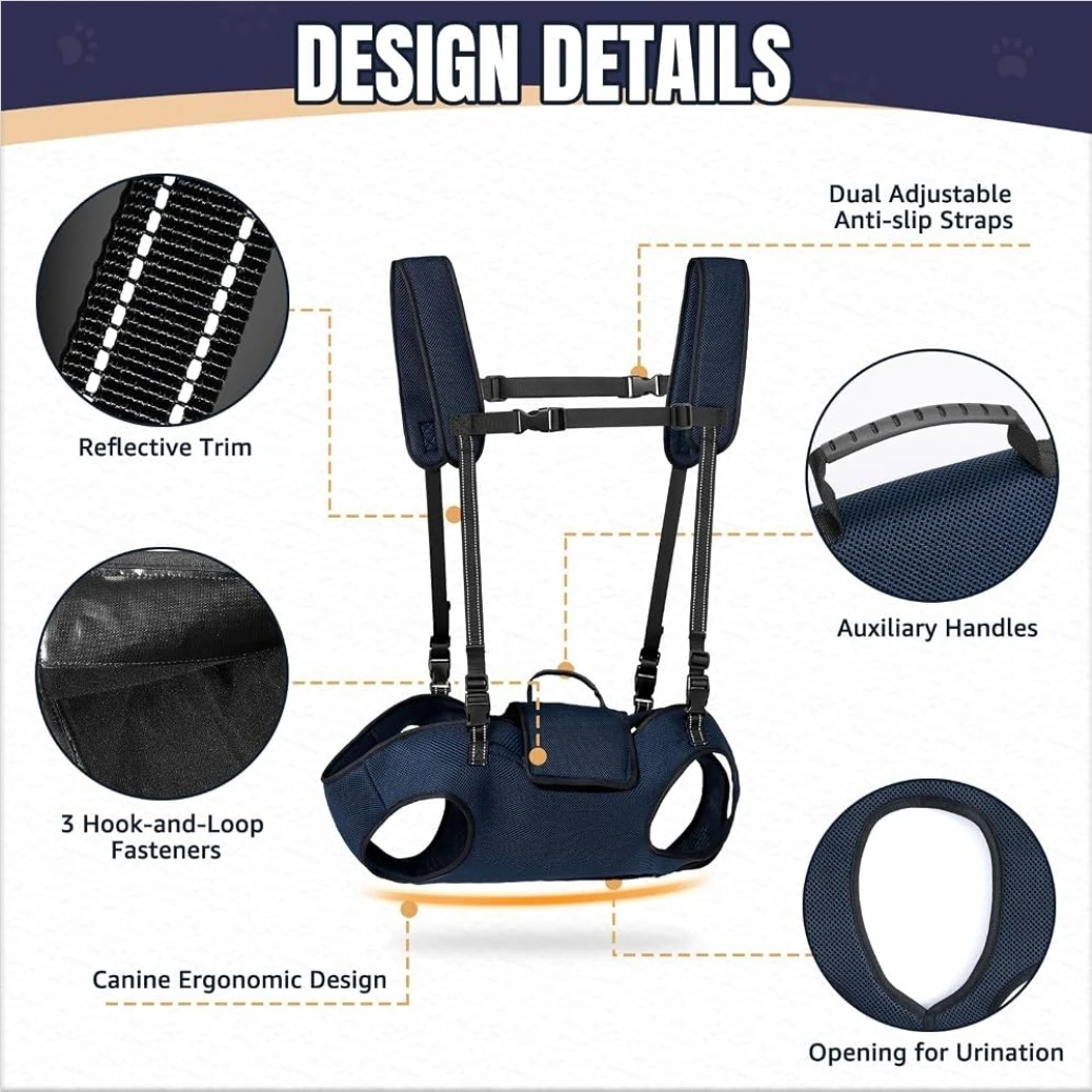 Dog Lift Harness Full Body Sling Carrier - photo 3