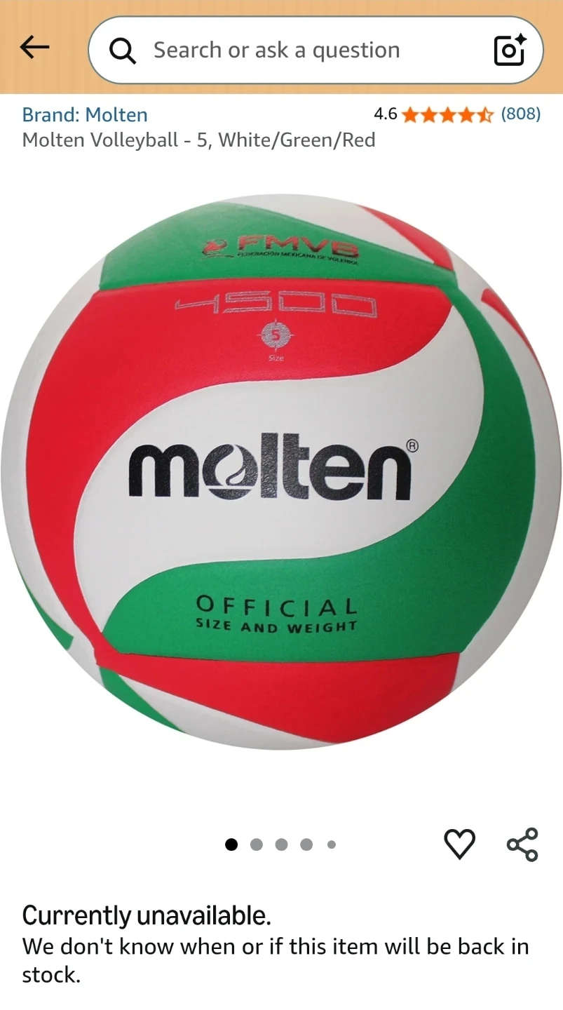FIVB Molten V5M4500 Volleyball *new - photo 3