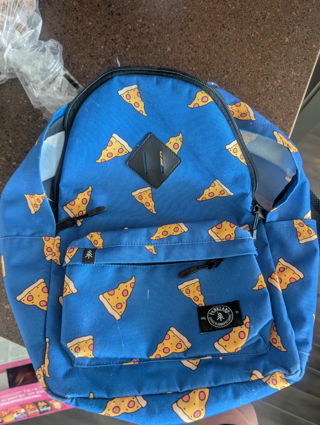 Parkland Backpack - Blue Pizza Print