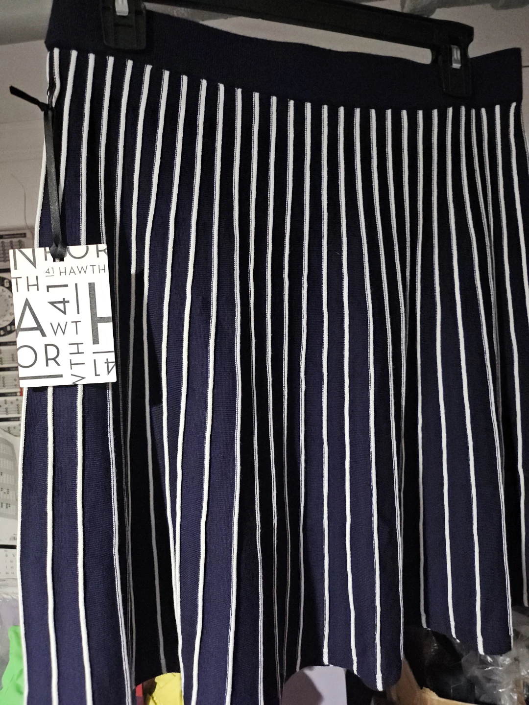 41 Hawthorn Navy & White Stripe Knit Skirt Size M - photo 2