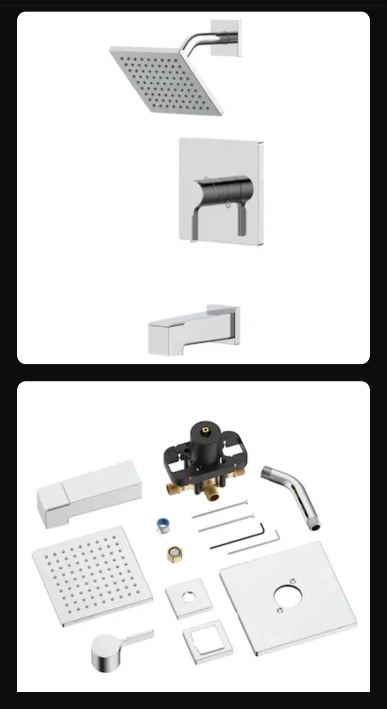 allen + roth Veda Chrome 1-Handle Shower Faucet - photo 2