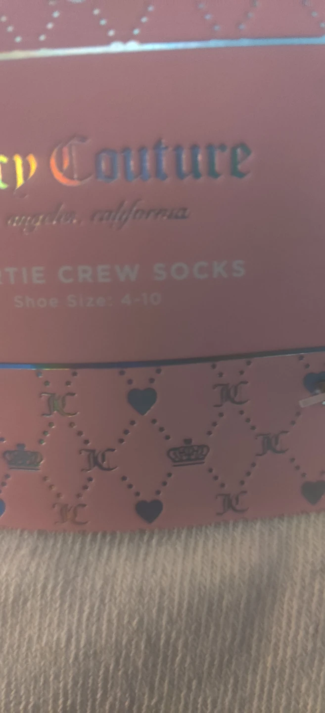 Juicy Couture Shortie Crew Socks Shoe Size 4-10 - photo 3