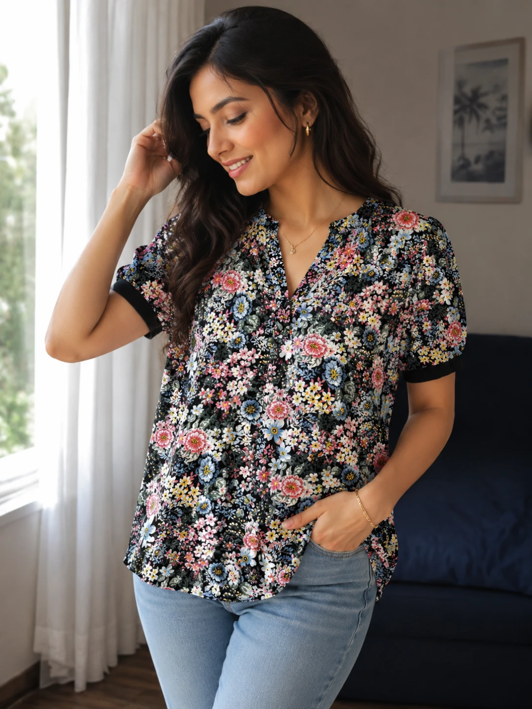 Catherine Malandrino Floral Blouse - Size S