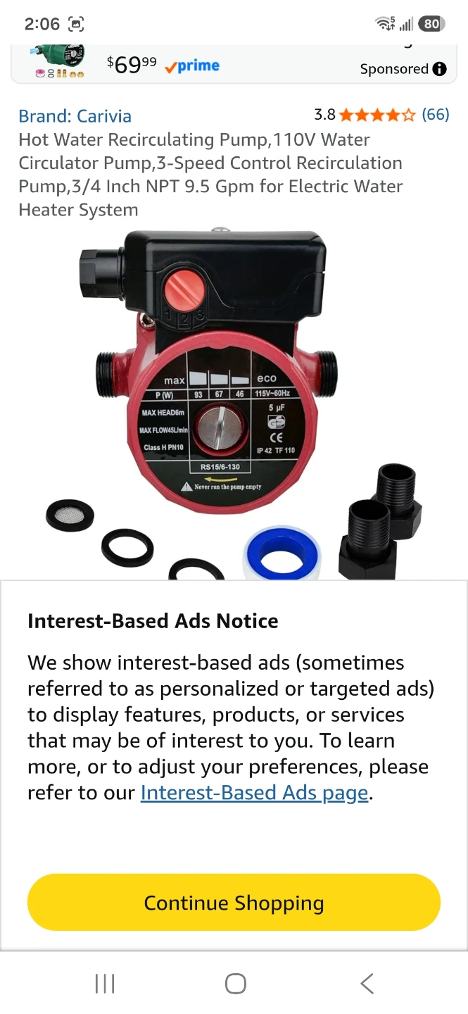 Carivia Hot Water Recirculating Pump - photo 2