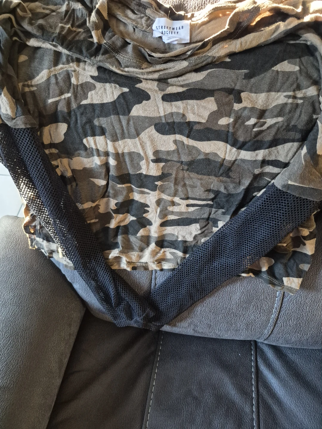 Streetwear Society Camo Mesh Long Sleeve Top - photo 2
