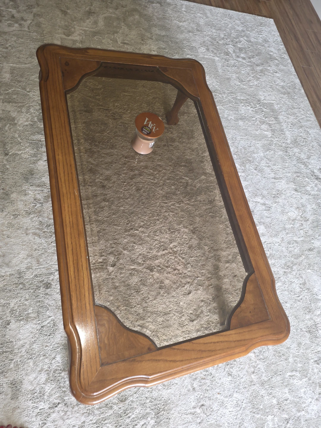 Wooden End Tables and coffee table with Glass Top