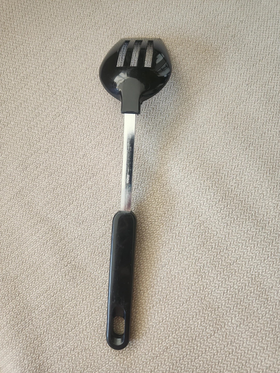 Black Slotted Kitchen Spoon with Metal Handle - photo 2