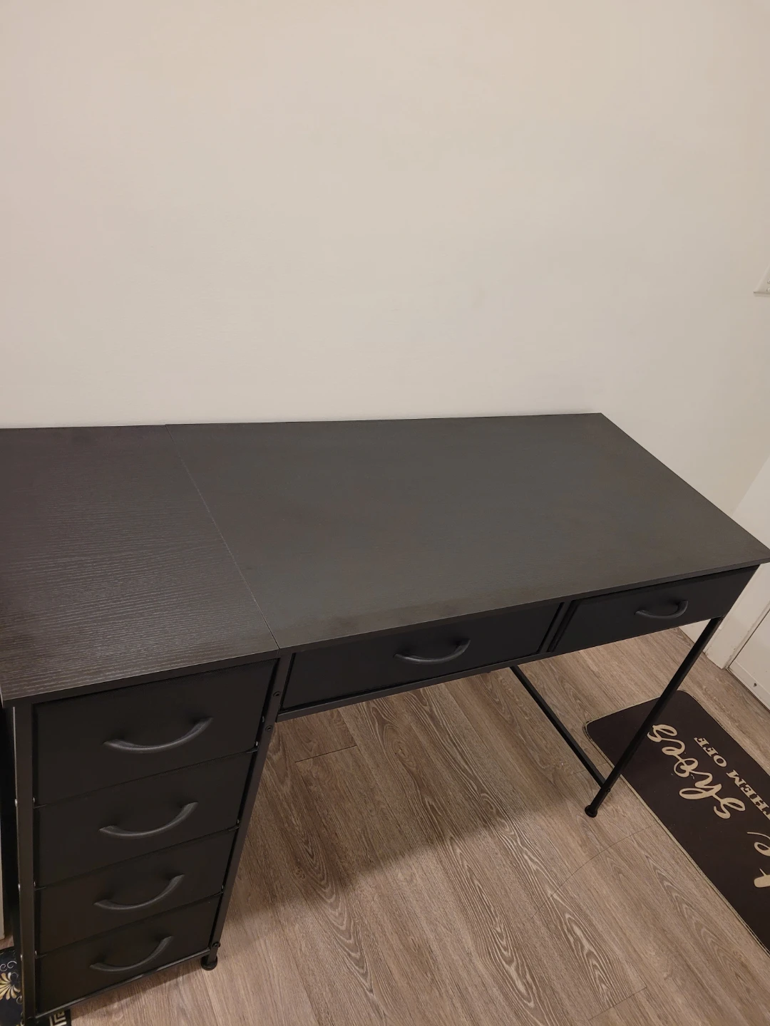 Black Metal Desk with Fabric Drawers - photo 3