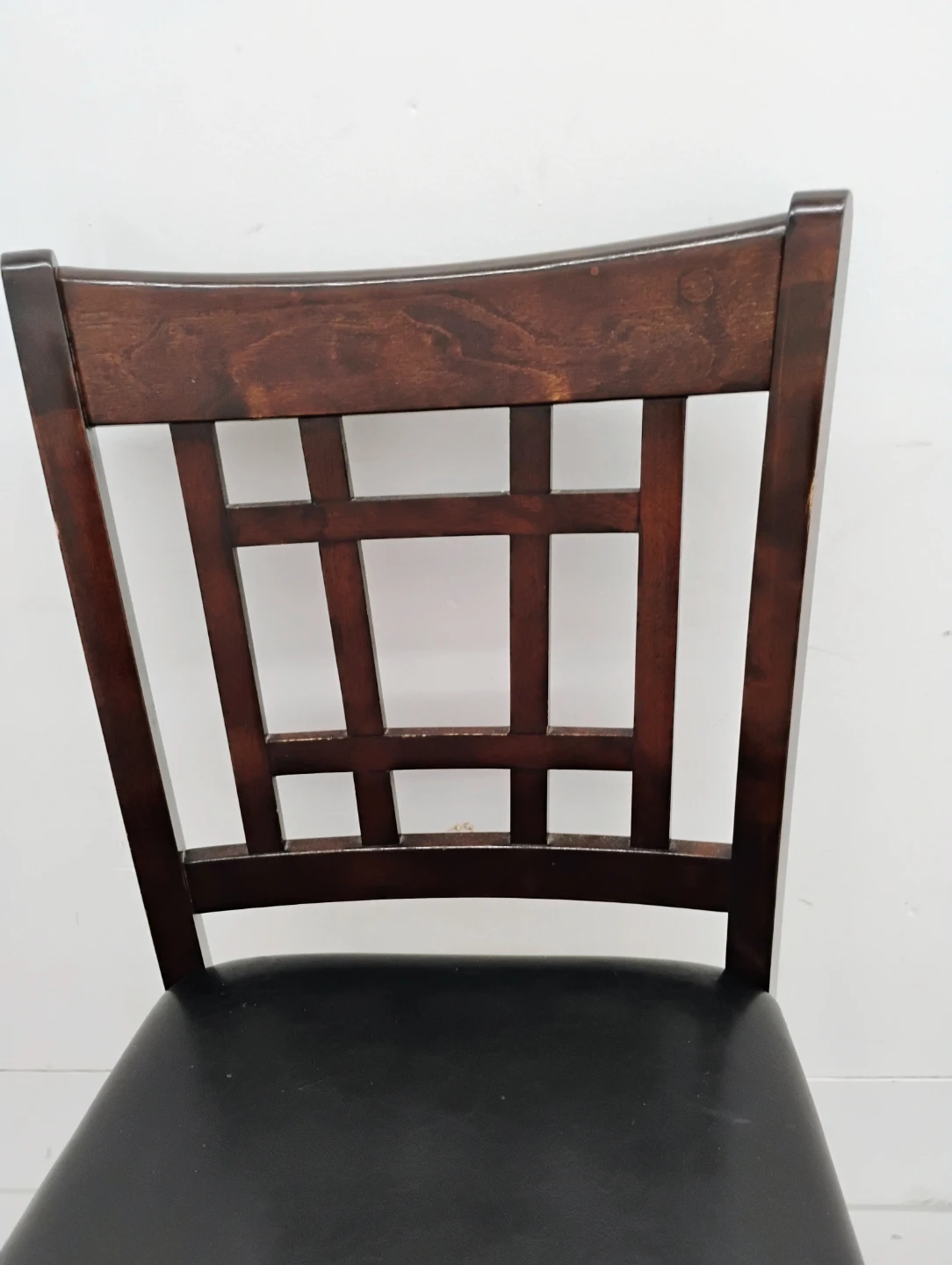 Wood Counter Height Stool with Black Seat