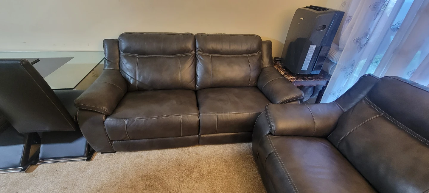 Brown Faux Leather Loveseat