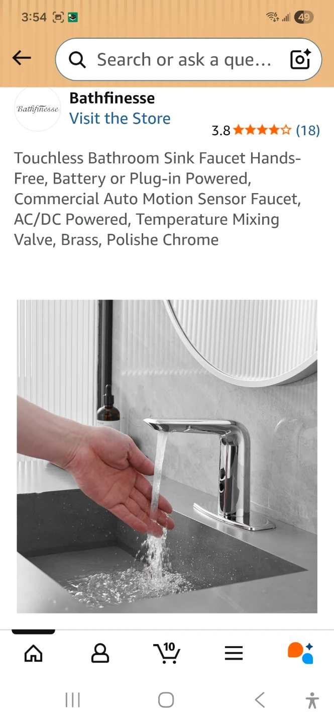 Touchless Motion Sensor Bathroom Faucet - Polished Chrome - photo 2