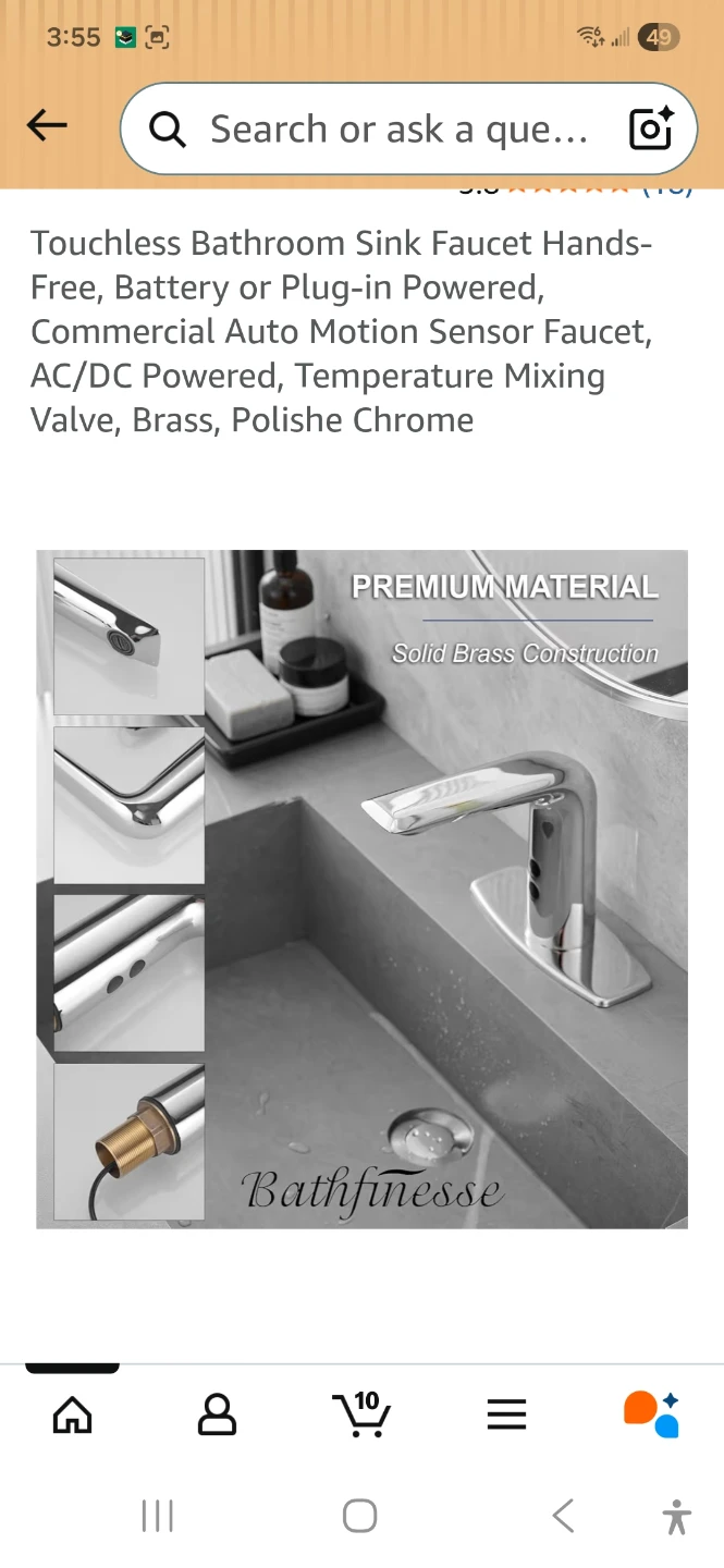Touchless Motion Sensor Bathroom Faucet - Polished Chrome - photo 4