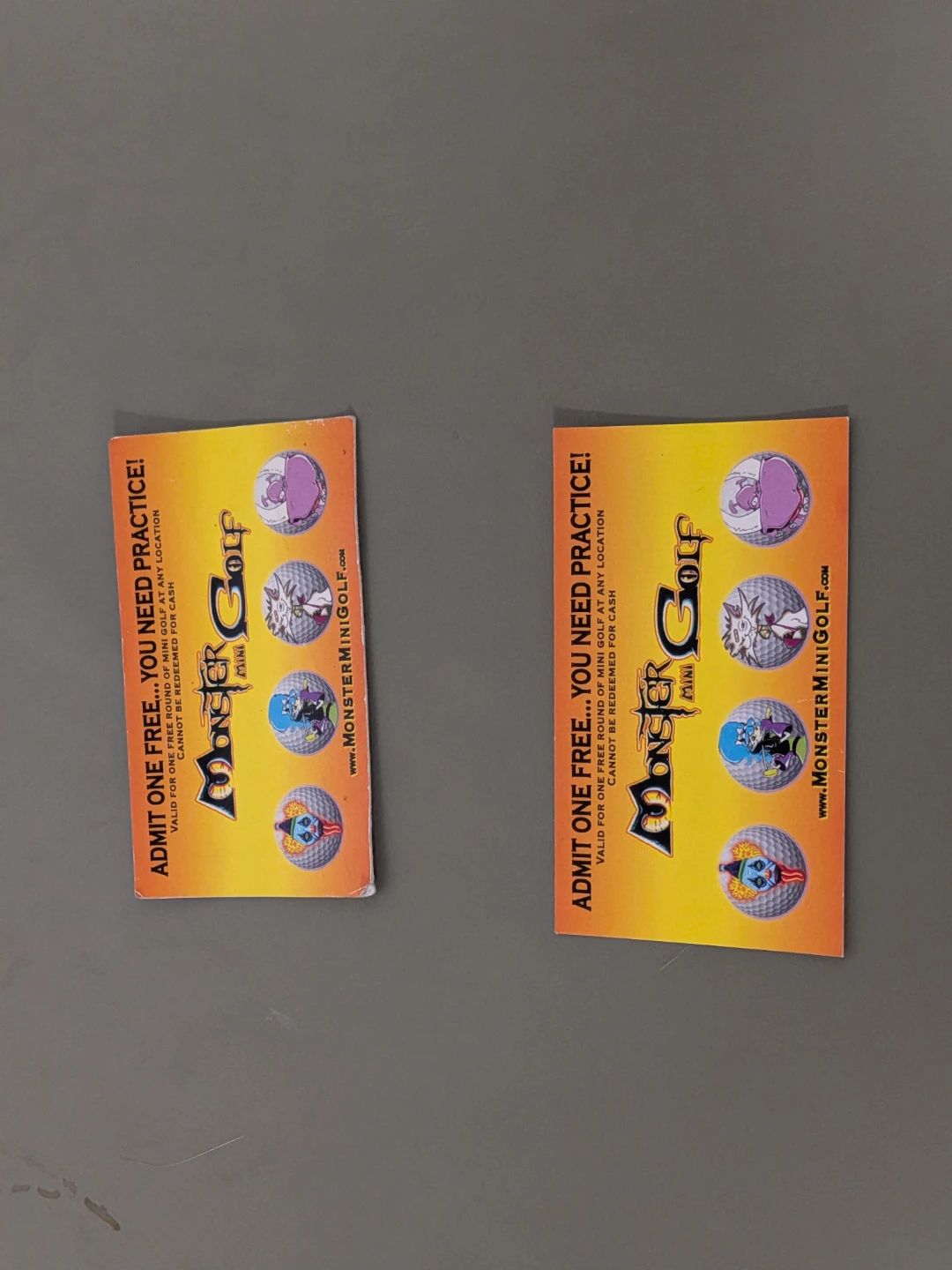 Monster Golf Free Round Vouchers (2)