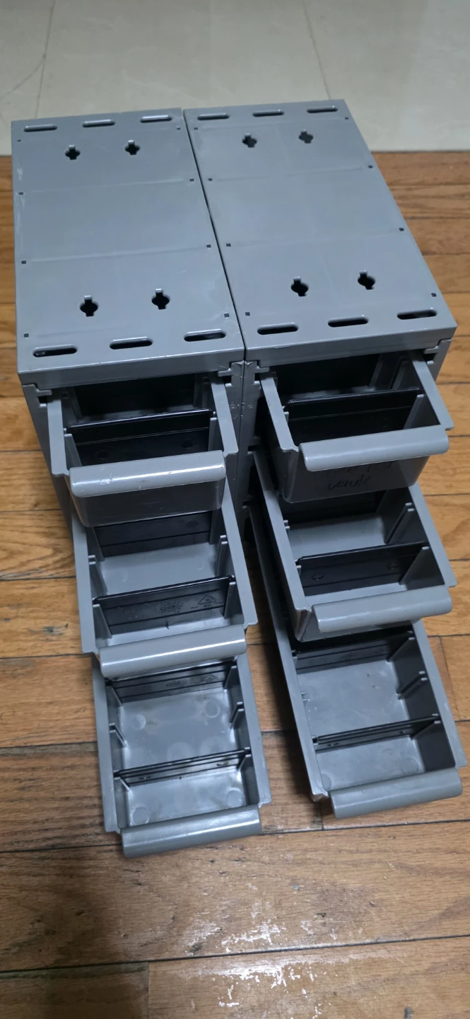 Set of 2 Gray Plastic Storage Drawers / tools box - photo 2