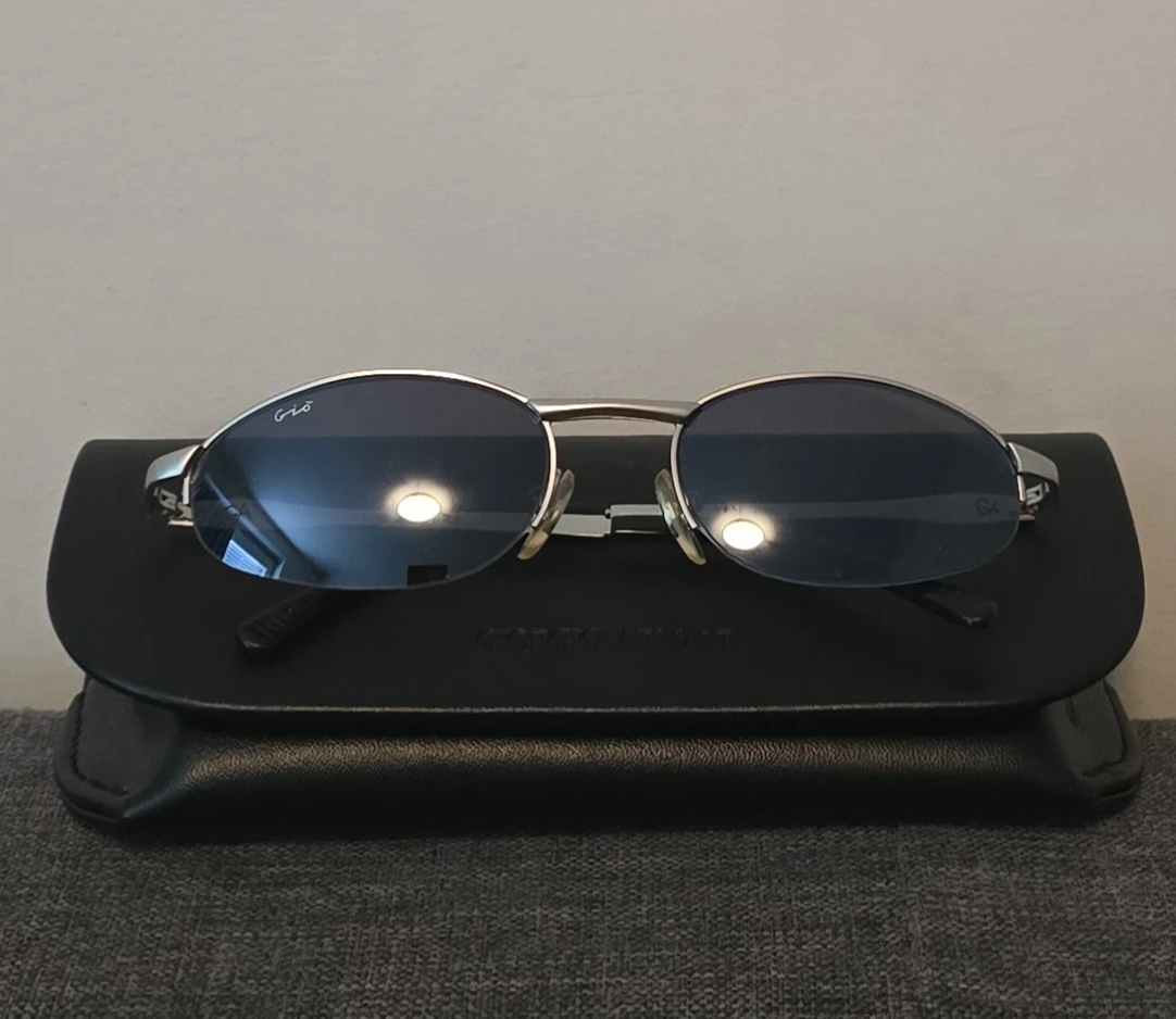 Vintage Giorgio Armani "Gio" Gunmetal Oval Sunglasses