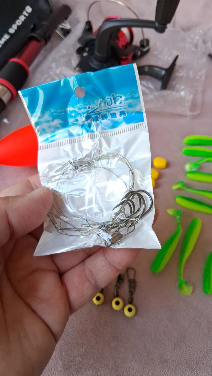 Fishing rod Reel Lures Hooks Line w Bag complete set - photo 4