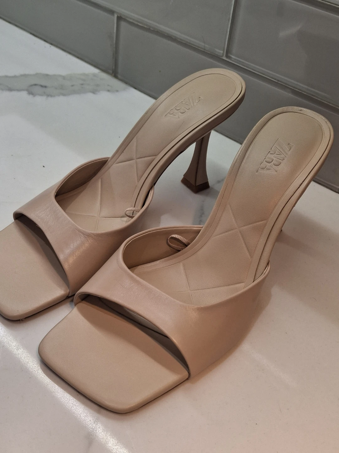 ZARA Beige Heeled Mules - Size 39 - photo 5