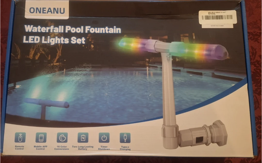 ONEANU Waterfall Pool Fountain Light