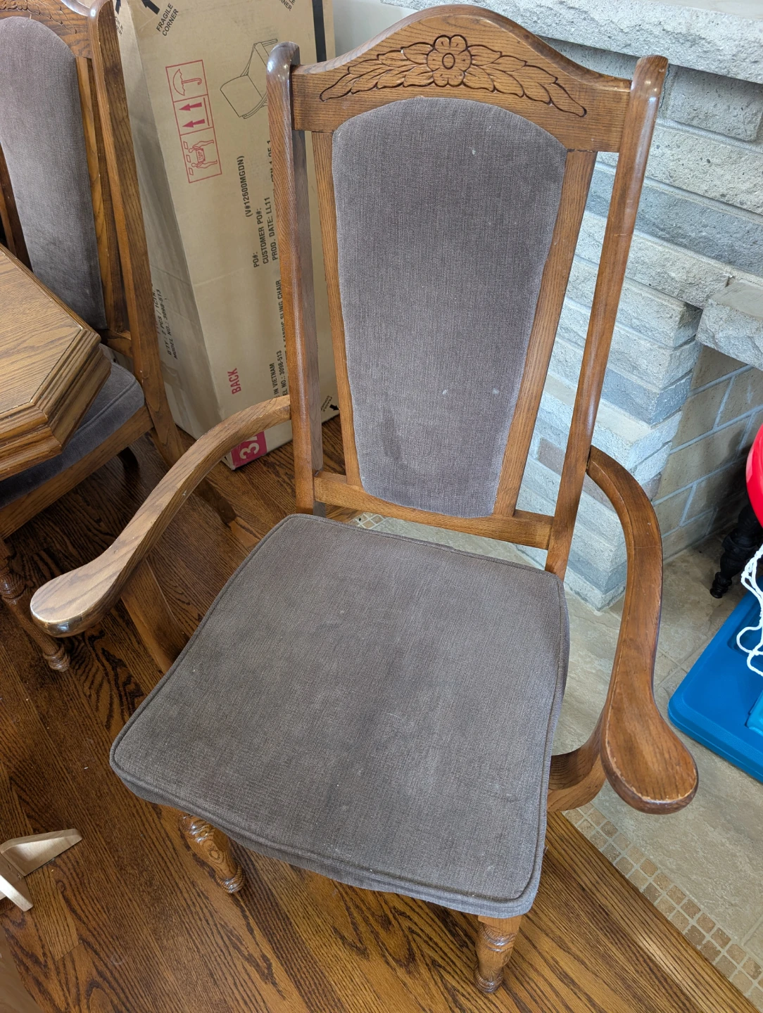 6 Wooden Dining Chairs with Upholstered Seat and Back set of 6