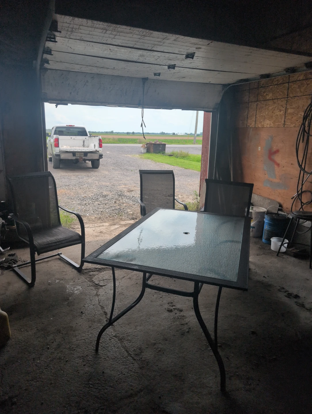 Glass Top Patio Dining Table