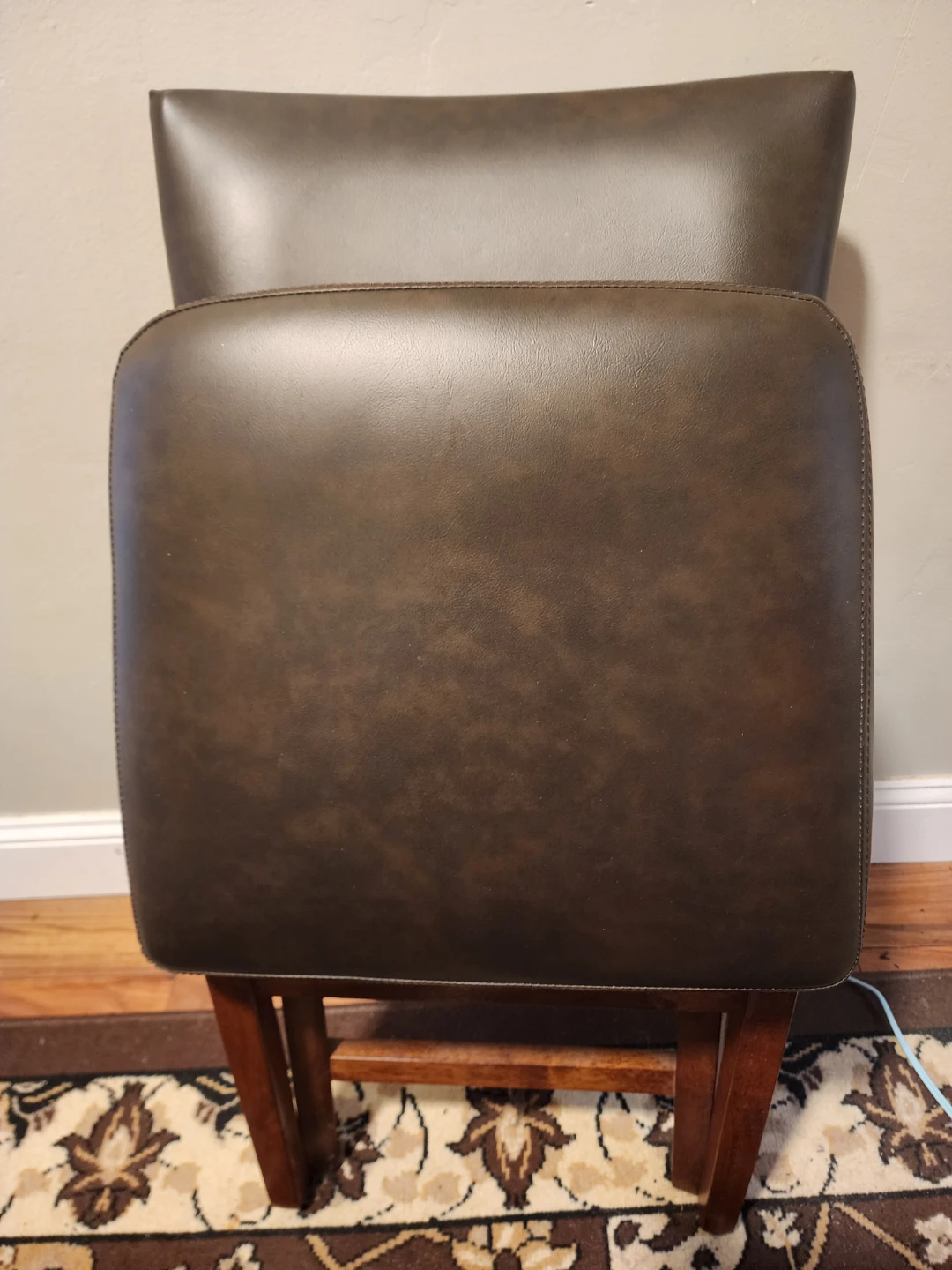 Dark Brown Faux Leather Folding Dining Chair