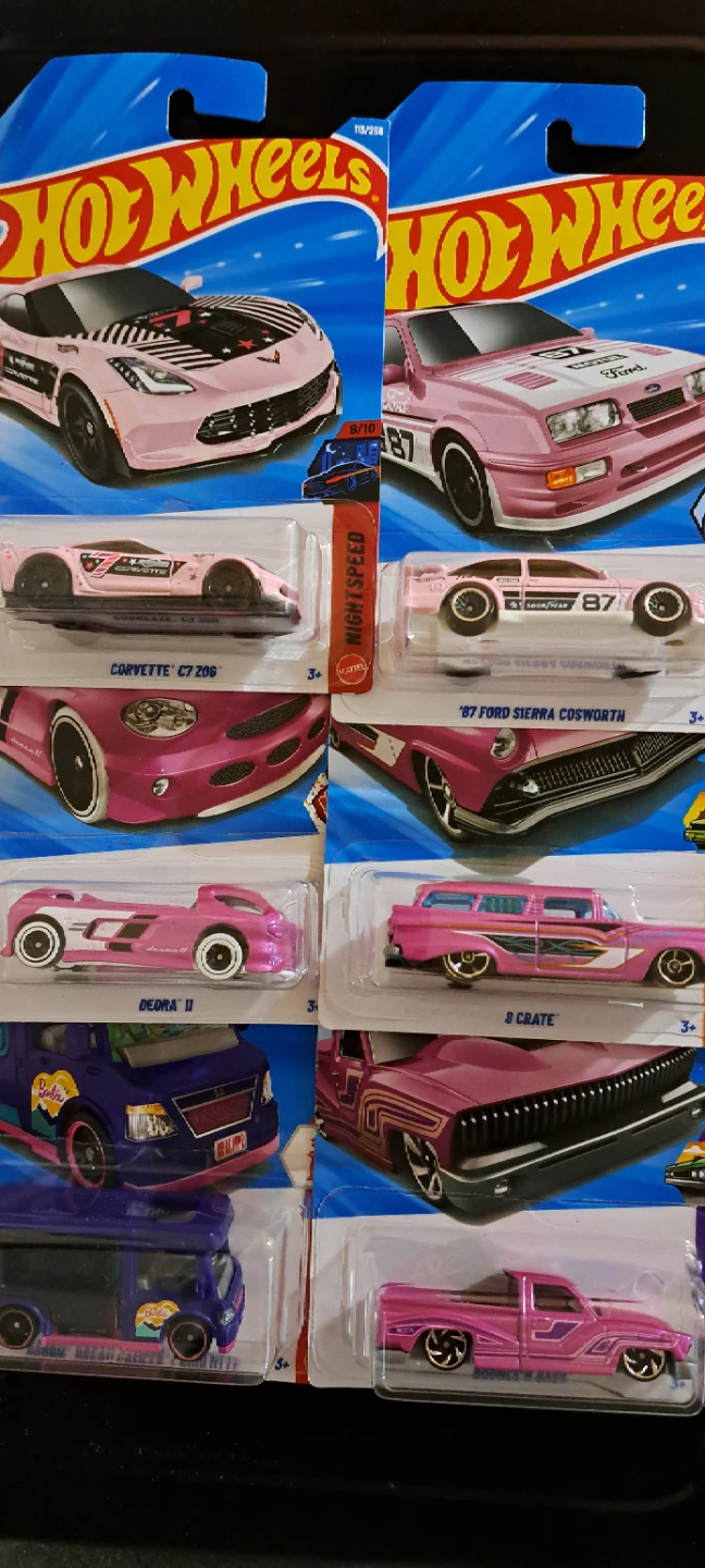 Pink Hot Wheels Lot!! 6 Die Cast Cars! All new