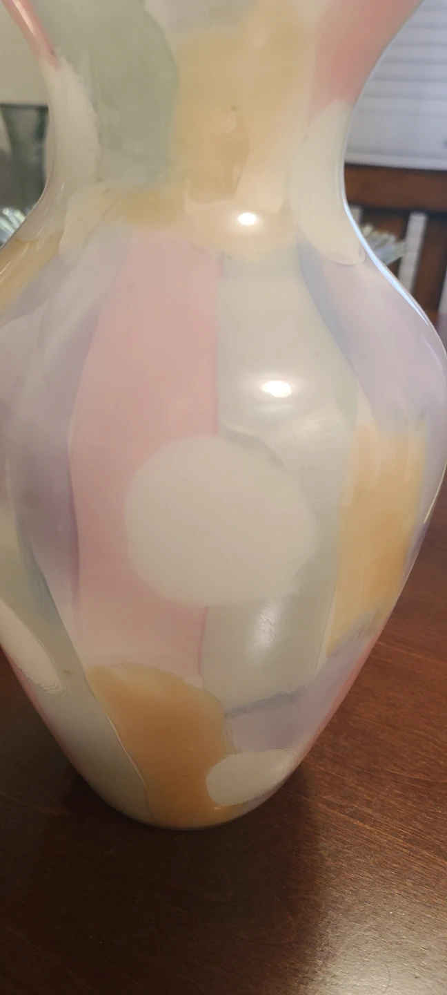 Multicolour Pastel Glass Vase with Ruffled Rim - photo 5