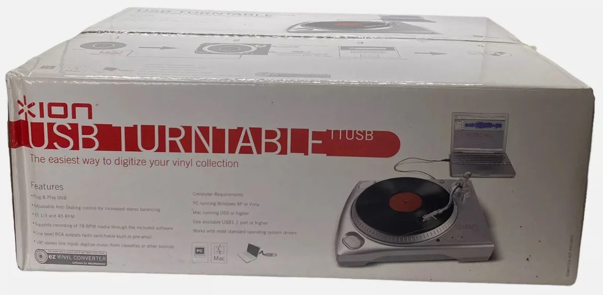 ION USB TURNTABLE iTTUSB, Vinyl Record Player – New in Box!! - photo 2